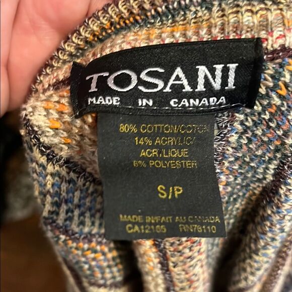 Vintage Tosani Multicolor Knit Button Sweater 
Cardigan Grandpa Collegiate - Picture 6 of 8